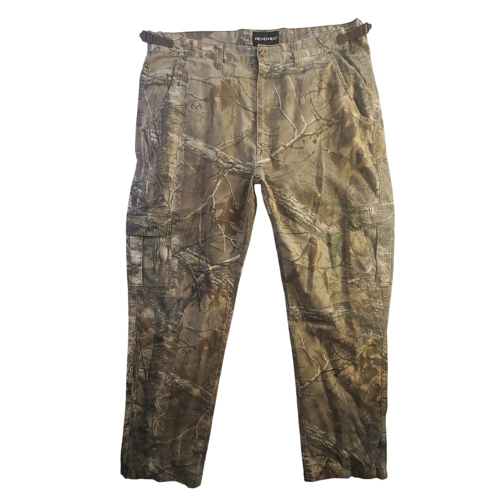 Realtree Camo Cargo Pants Mens 38x30 Adjustable Waist Hunting Outdoor Camouflage